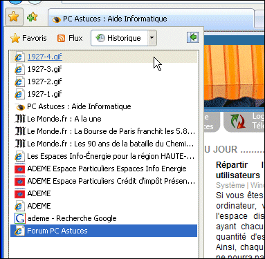 comment trouver historique internet explorer