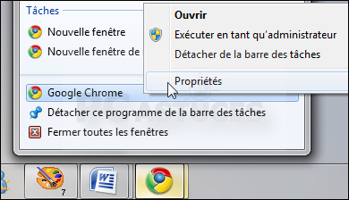 Chrome parametre inaccessible