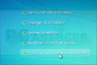 Lancer programme Gestionnaire tâches Windows