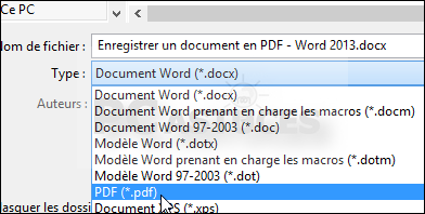 Enregistrer Un Document En PDF Word