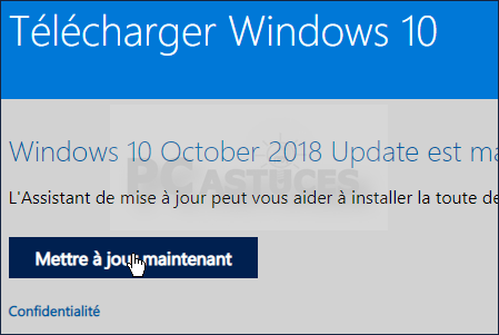 Installer la mise à jour Windows 10 October Update Windows 10