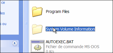 comment ouvrir system volume information