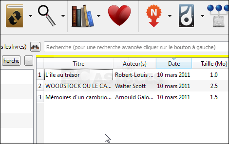 Vos PDF sont alors ajoutés à la bibliothèque de Calibre.