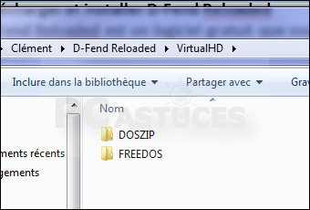 Dans le dossier qui s'ouvre, se trouve la liste des jeux DOS que vous pourrez lancer dans D-Fend Reloaded. Cette liste est vide pour le moment.